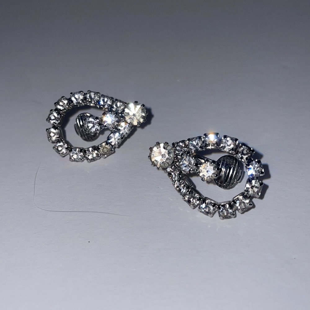 Vintage rhinestone tear drop earrings